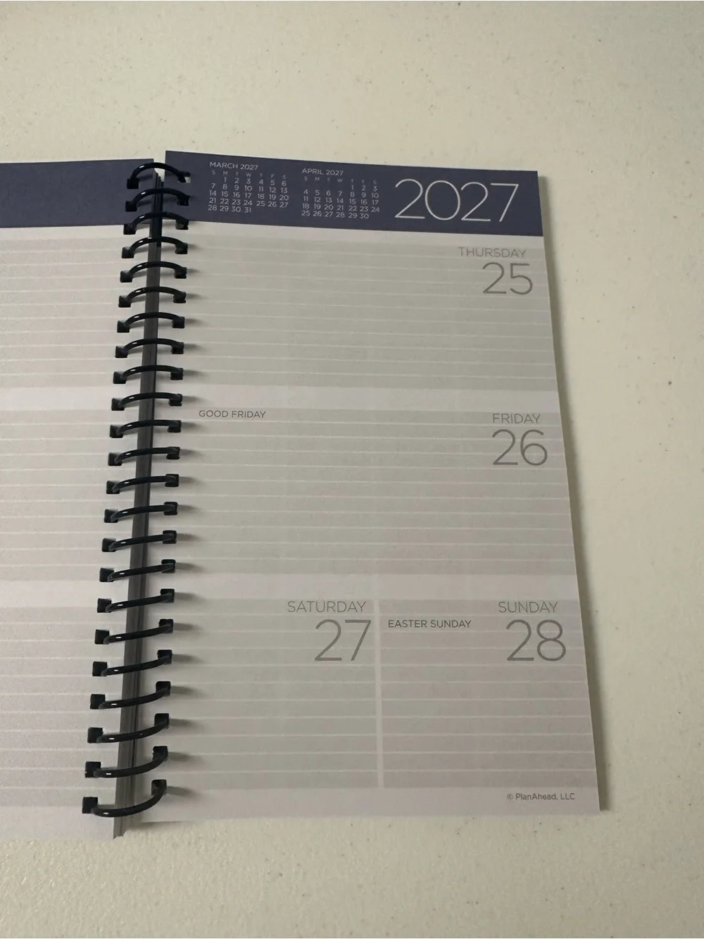 Spiral-Bound Monthly & Weekly Planner - White with Black Numerals